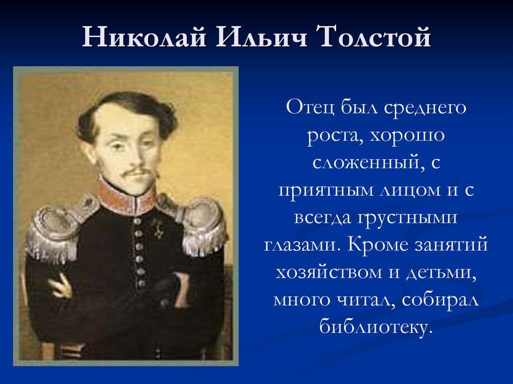 Лев николаевич отец и сыновья. Отец Льва Николаевича Толстого.