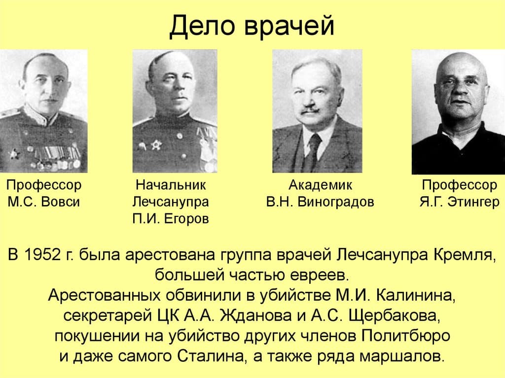 «Дело врачей» — политическая кампания против медицинской элиты в СССР